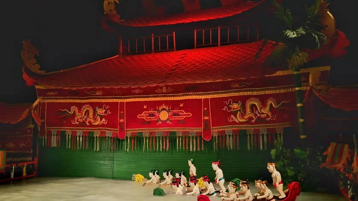 Water puppets are typically made from lightweight fig wood.